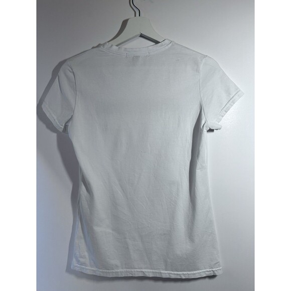 Roberto Cavalli Womens Logo Print White SS T Shirt Size M made In Italy - Picture 9 of 12